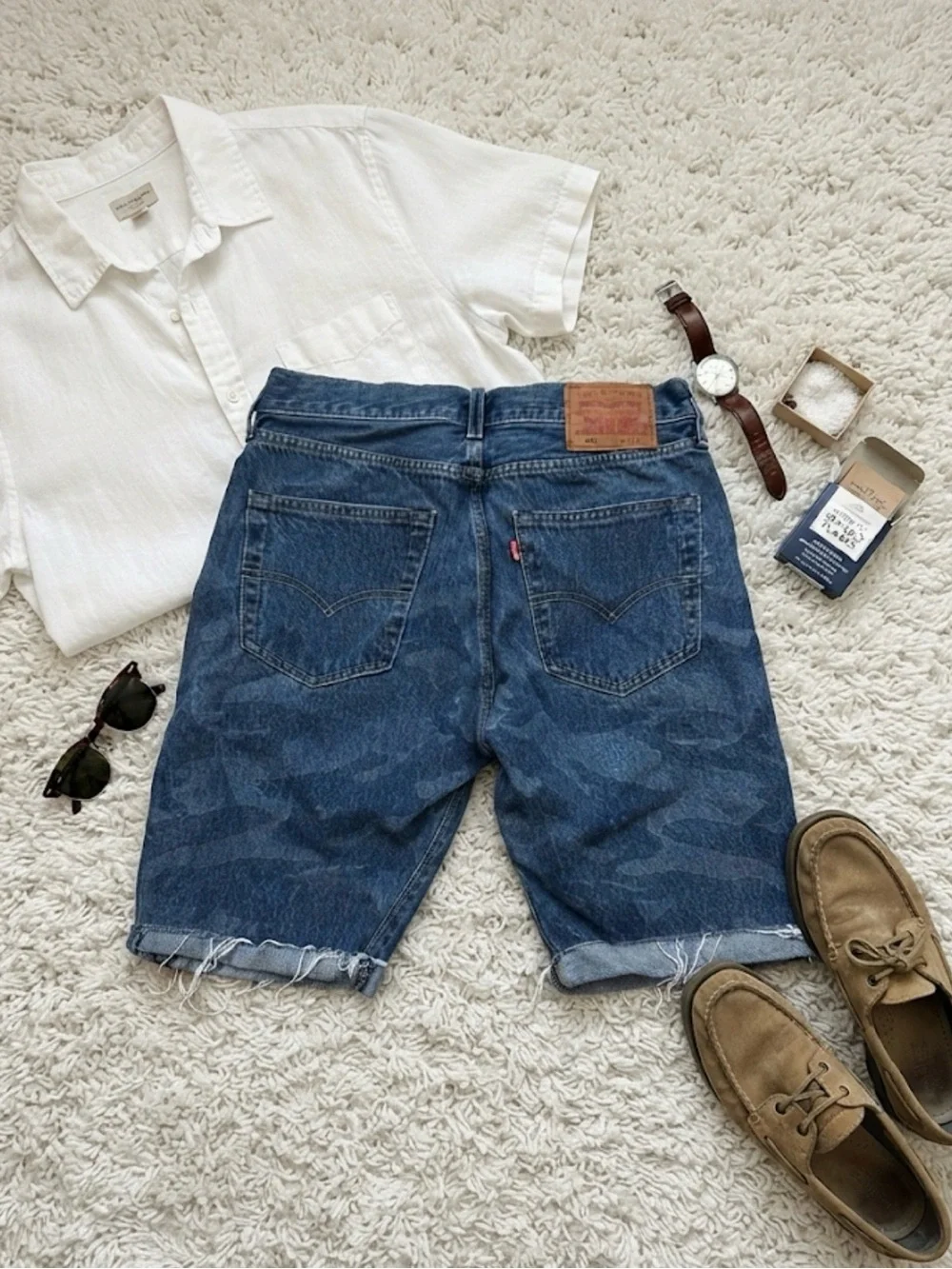Levi’s 501 Camo Print Cutoff Shorts